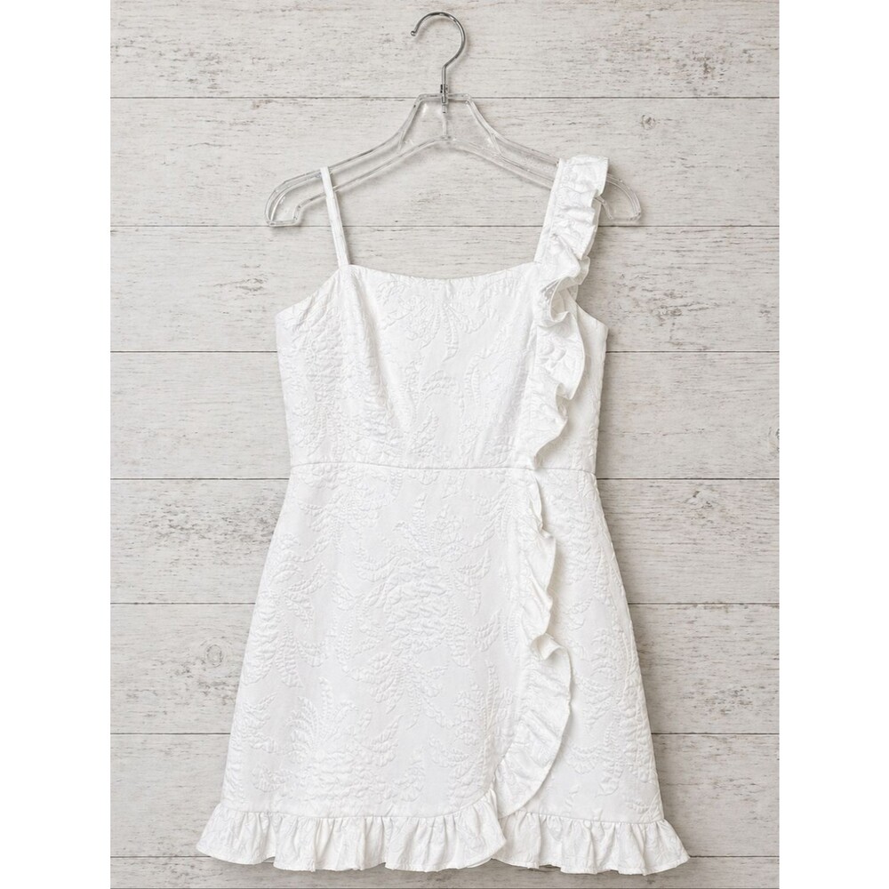 Lilly Pulitzer Maetha White Pineapple Pucker Jacquard One Shoulder Skort Dress
